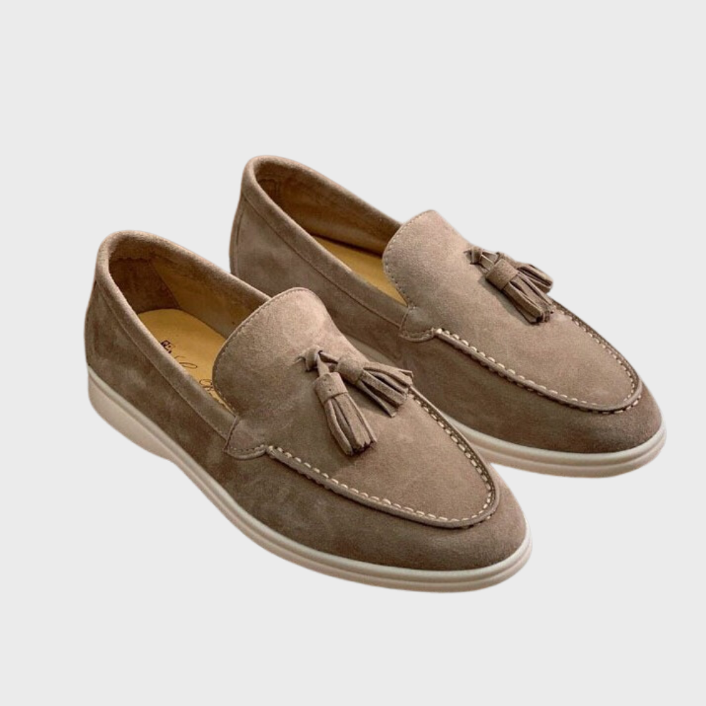 Drune | Wildleder Slipper Quasten Slip On Mokassin Zehen Leger & Smart Kleid Schuh