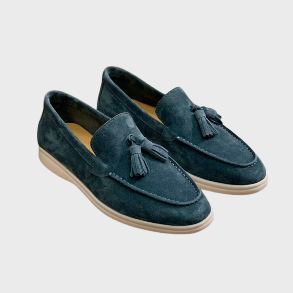 Drune | Wildleder Slipper Quasten Slip On Mokassin Zehen Leger & Smart Kleid Schuh