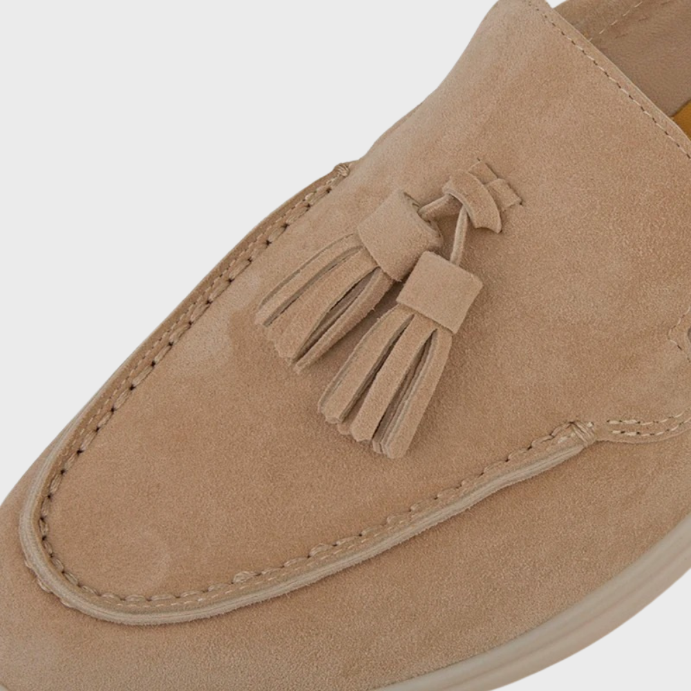 Drune | Wildleder Slipper Quasten Slip On Mokassin Zehen Leger & Smart Kleid Schuh