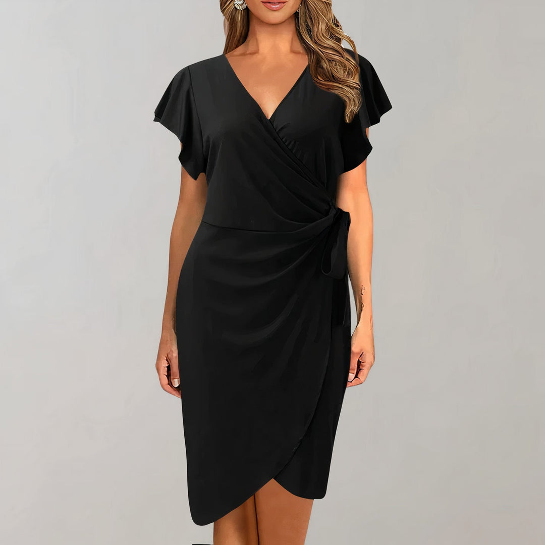 Drune | Elegantes Sommerkleid mit V-Ausschnitt und Gewickeltem Bund für Damen