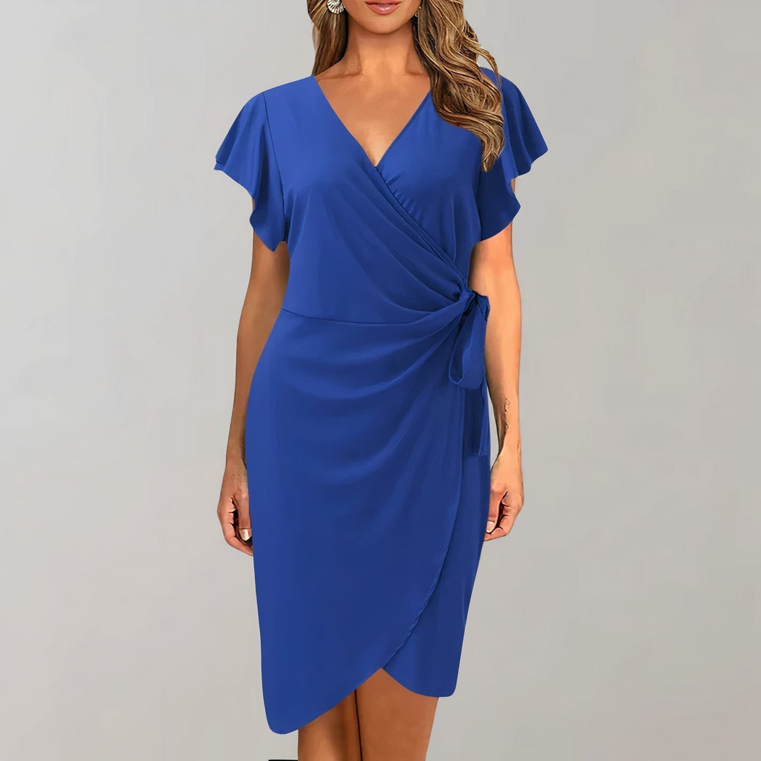 Drune | Elegantes Sommerkleid mit V-Ausschnitt und Gewickeltem Bund für Damen