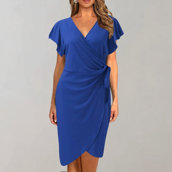 Drune | Elegantes Sommerkleid mit V-Ausschnitt und Gewickeltem Bund für Damen