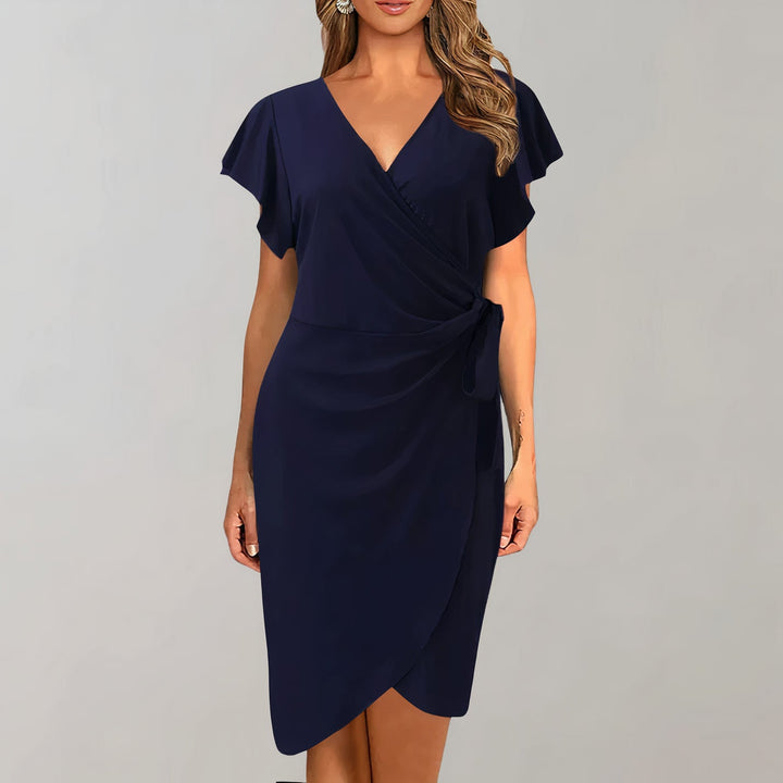 Drune | Elegantes Sommerkleid mit V-Ausschnitt und Gewickeltem Bund für Damen
