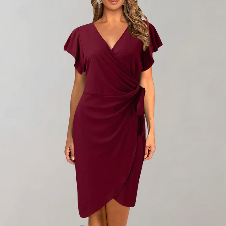 Drune | Elegantes Sommerkleid mit V-Ausschnitt und Gewickeltem Bund für Damen