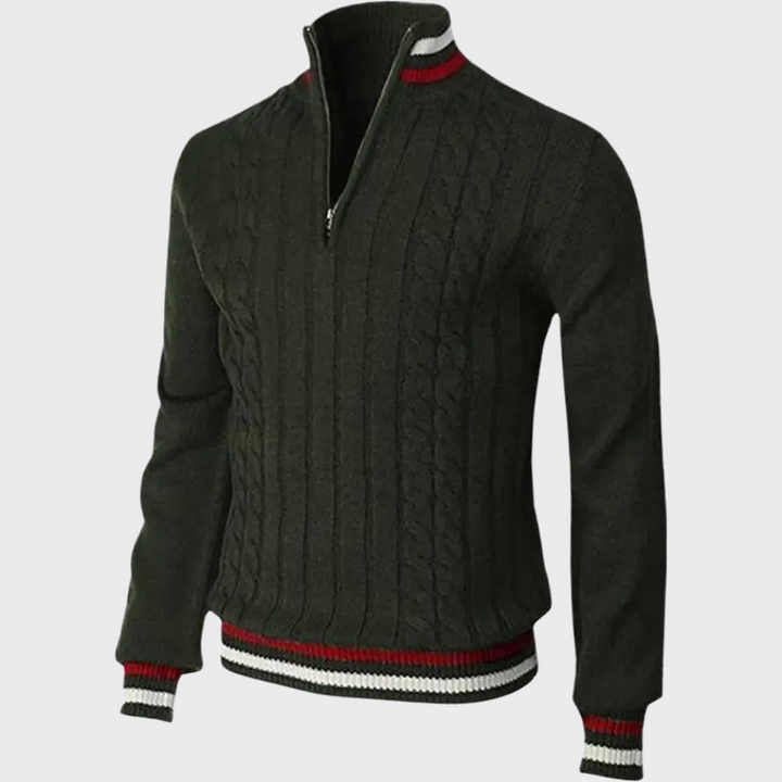 Drune | Stilvolle Herrenpullover Mit Halben Reißverschluss