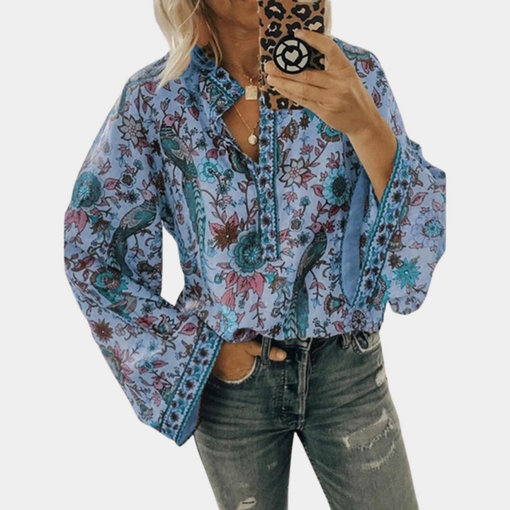 Drune | Leichte Und Elegante Langärmlige Bluse Mit Stilvollem Muster