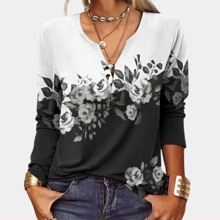 Drune | Boho Paisley Bluse mit Farbverlauf für Damen