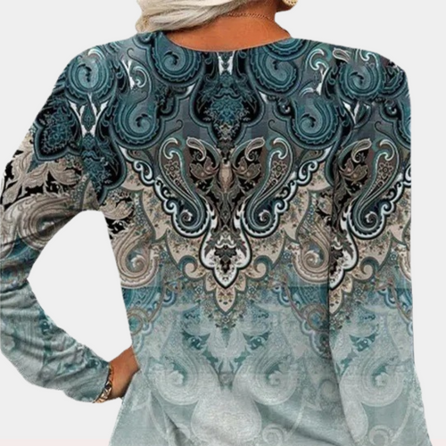Drune | Boho Paisley Bluse mit Farbverlauf für Damen
