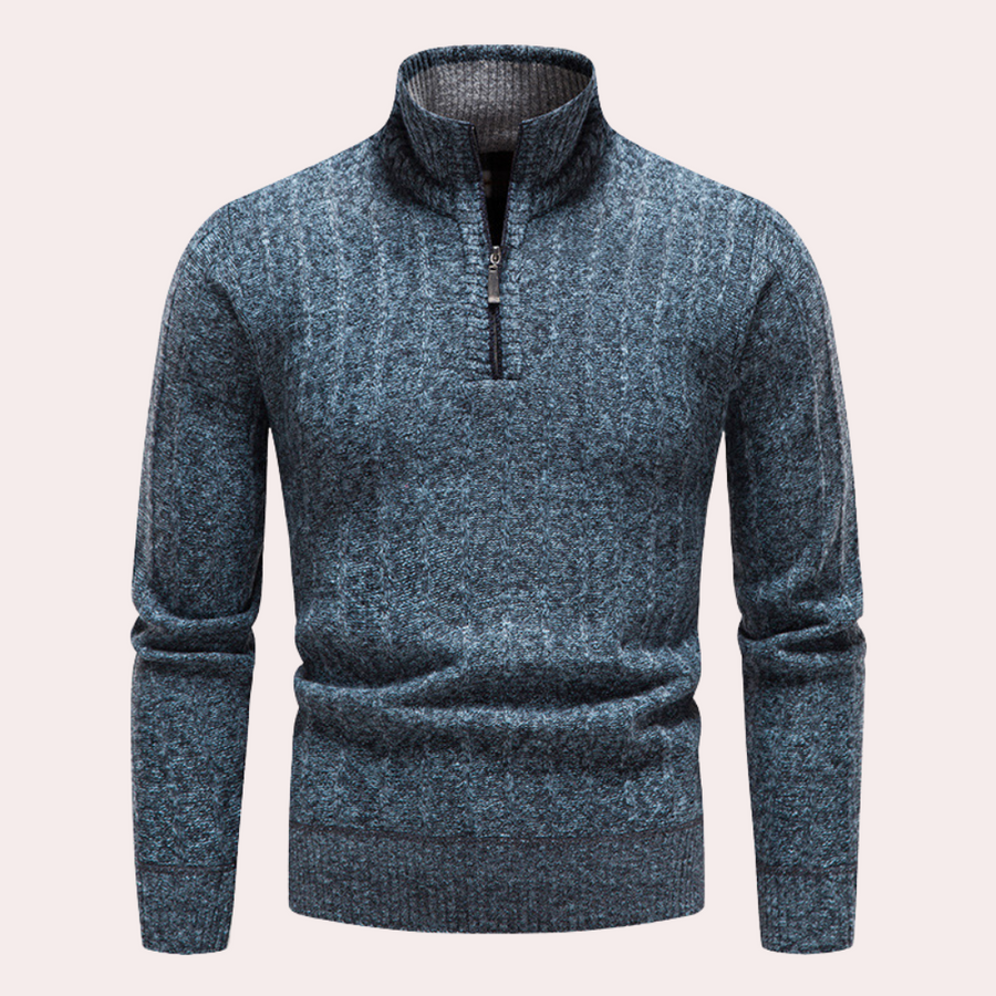 Drune | Herrenpullover mit Rollkragen und Reißverschluss