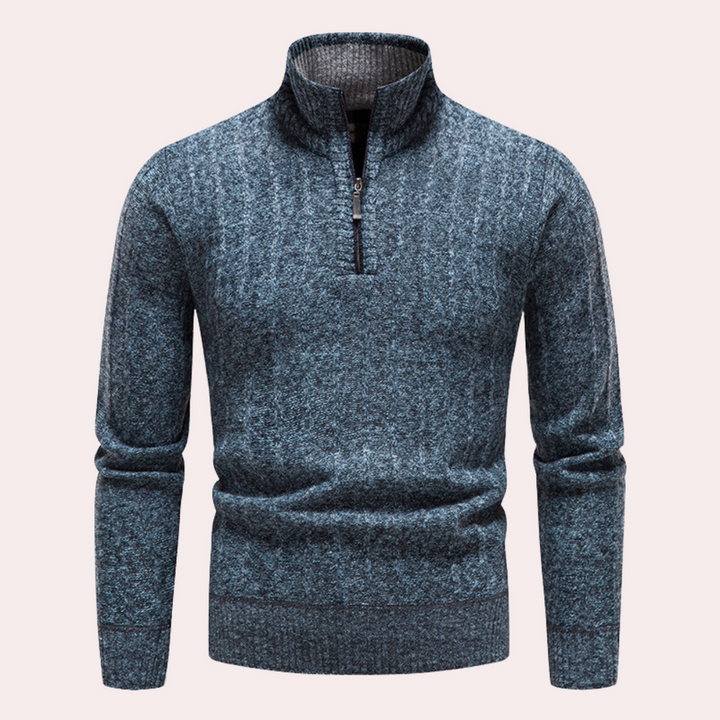 Drune | Herrenpullover mit Rollkragen und Reißverschluss