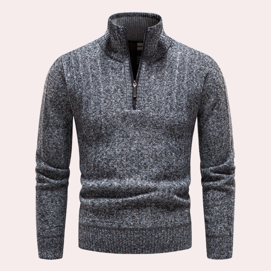 Drune | Herrenpullover mit Rollkragen und Reißverschluss