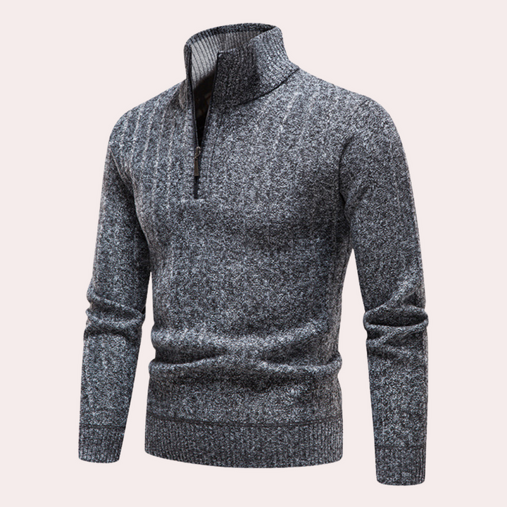 Drune | Herrenpullover mit Rollkragen und Reißverschluss