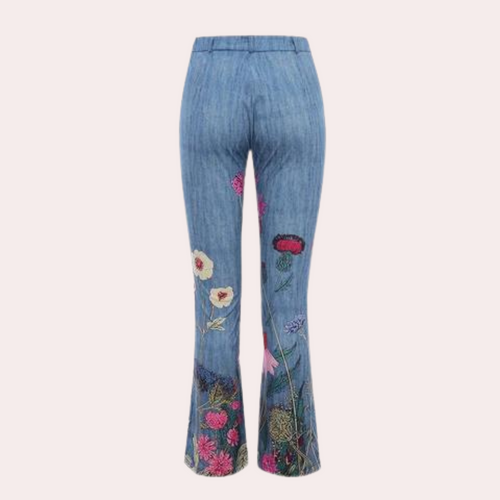 Drune | Damen Jeans Mit Ausgestelltem Bein Und Knopfdetails