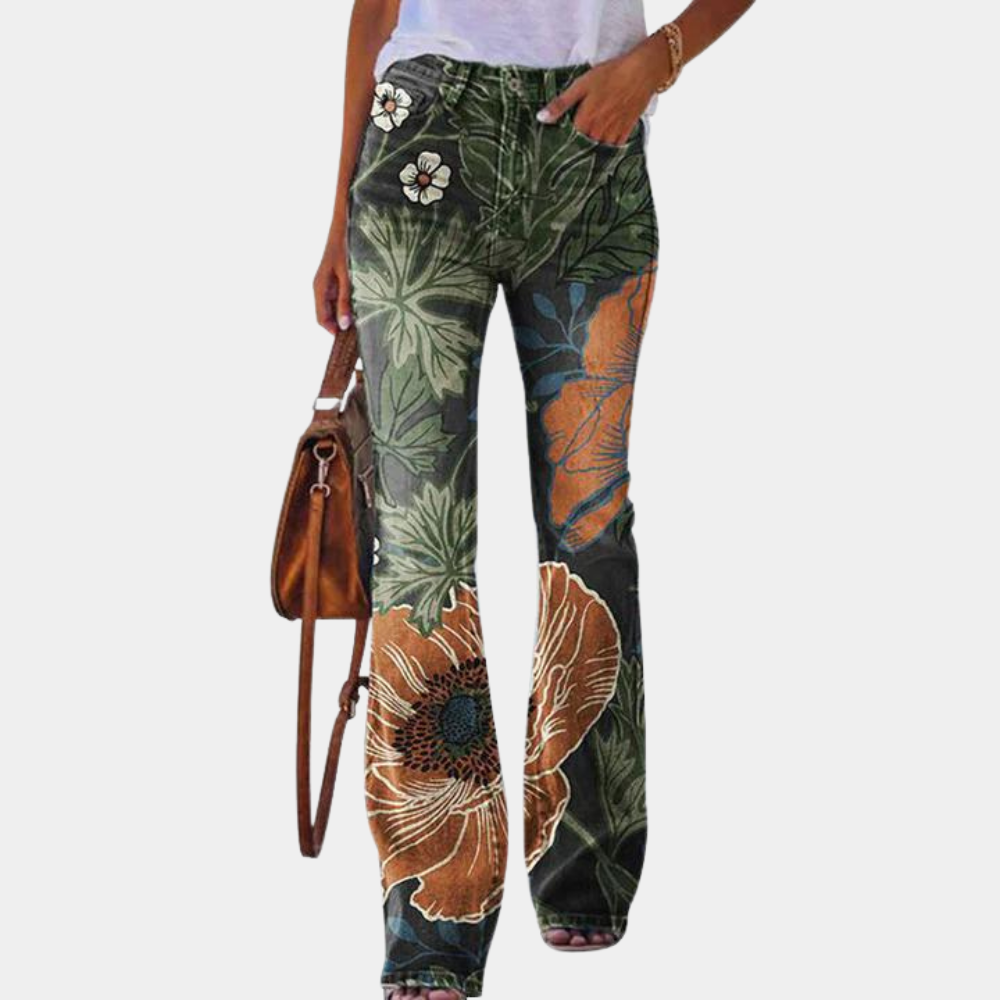 Drune | Damen Jeans Mit Ausgestelltem Bein Und Knopfdetails