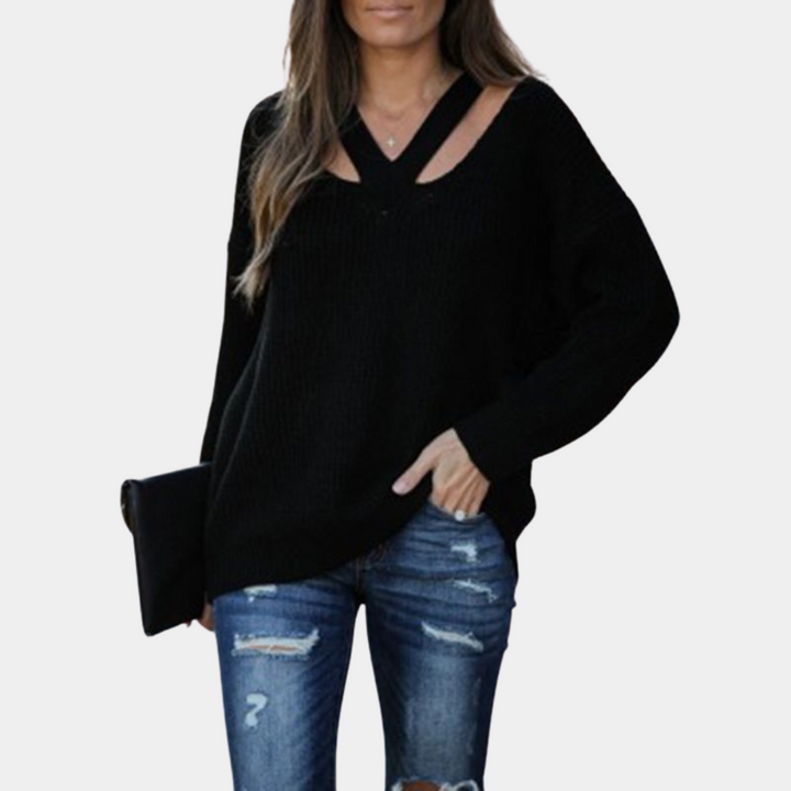 Drune | Modischer Damen Pullover mit V-Ausschnitt