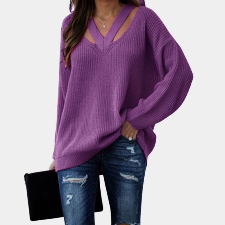 Drune | Modischer Damen Pullover mit V-Ausschnitt