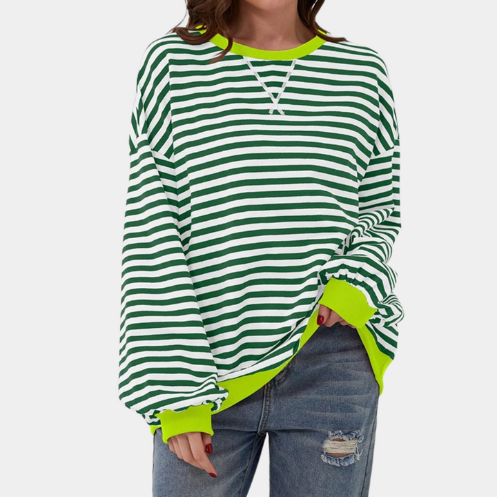 Drune | Gestreifter Pullover in Übergröße für Frauen