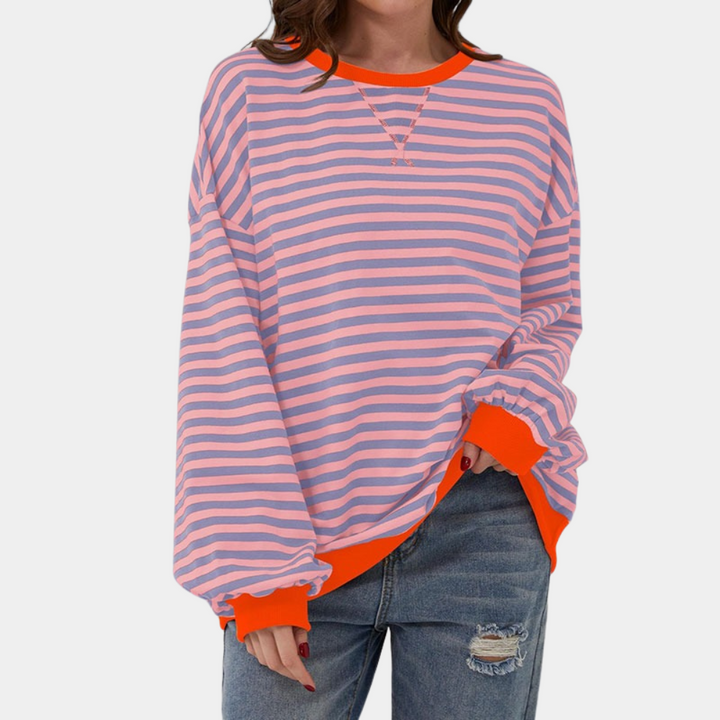 Drune | Gestreifter Pullover in Übergröße für Frauen