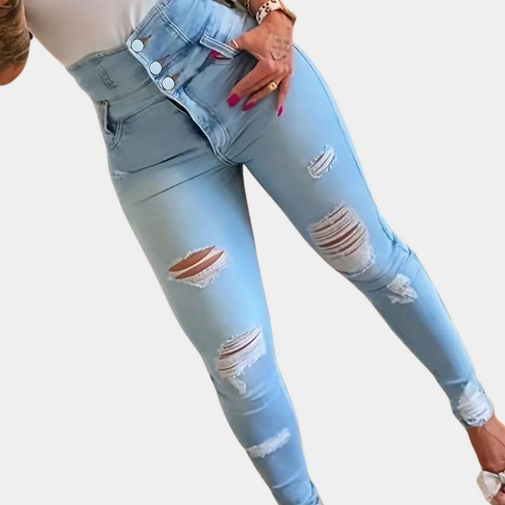 Drune | Zerrissene High Waist Jeans Für Damen