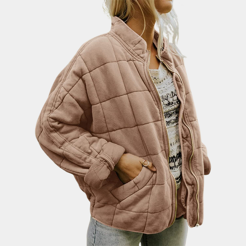 Drune | Quiltete Zip up Jacke mit Seitentaschen