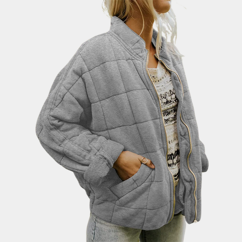 Drune | Quiltete Zip up Jacke mit Seitentaschen