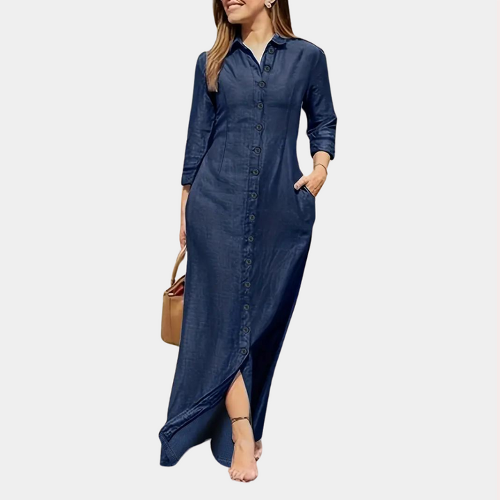 Drune | Maxi Kleid mit Knöpfen