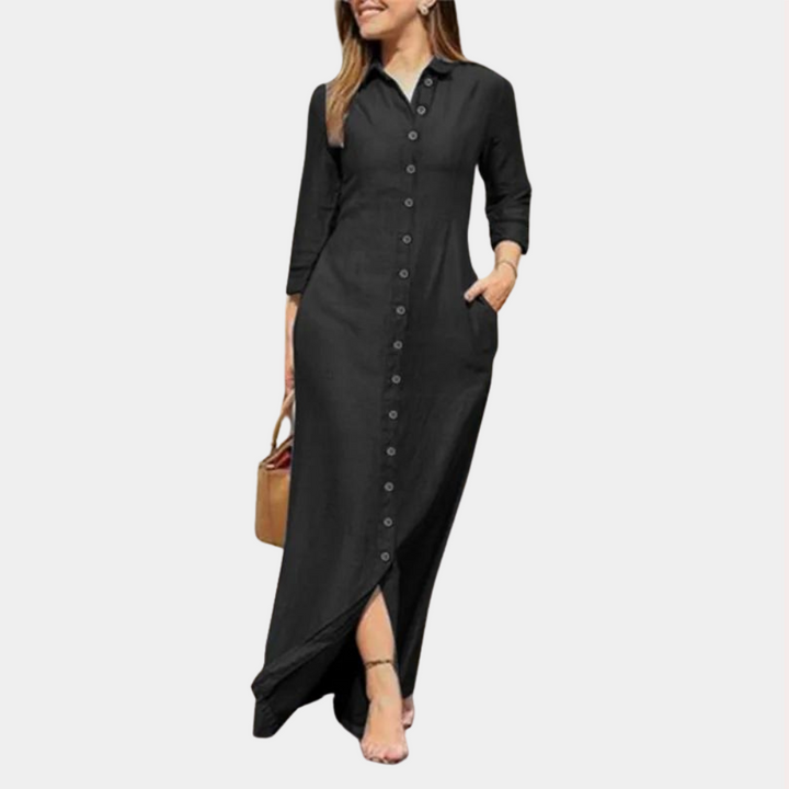 Drune | Maxi Kleid mit Knöpfen