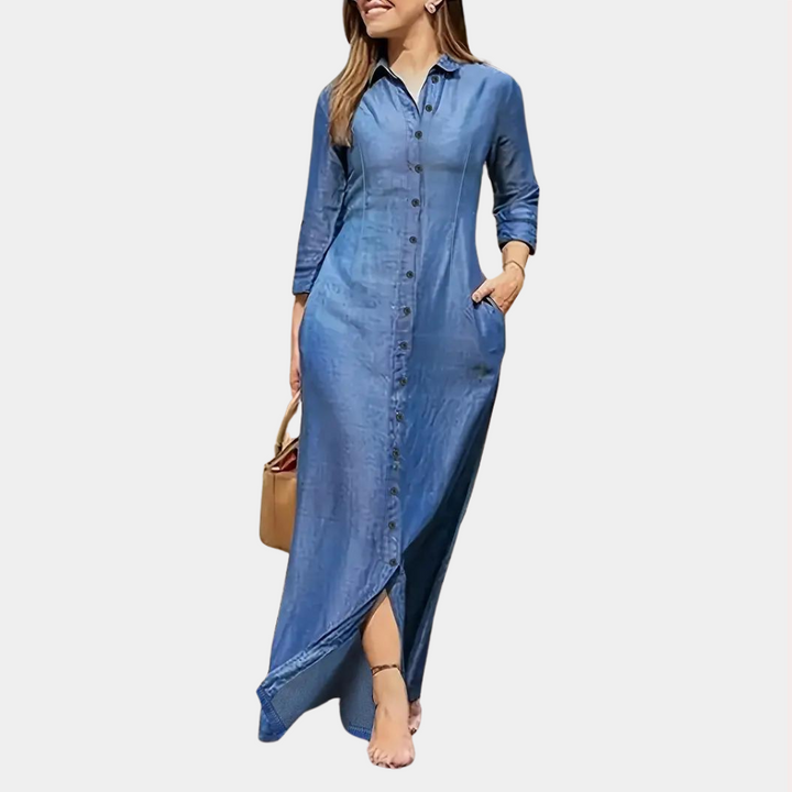 Drune | Maxi Kleid mit Knöpfen
