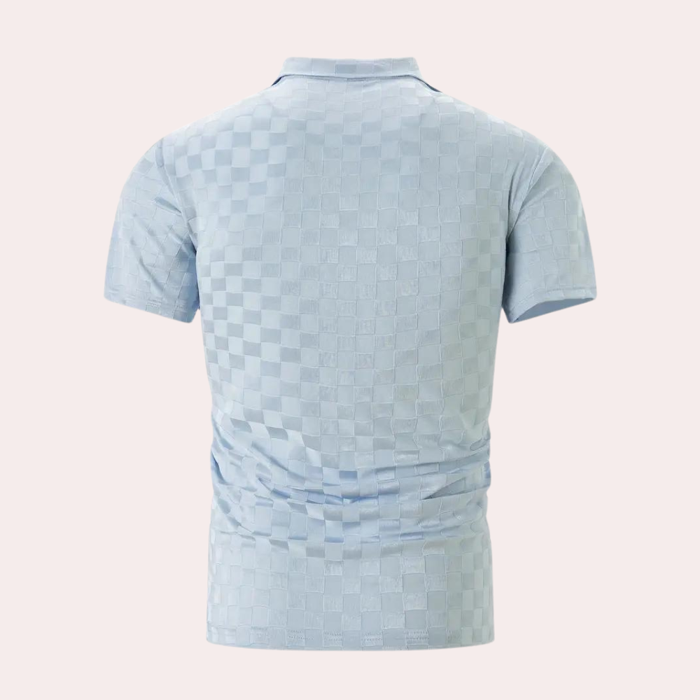 Drune | Slim Fit Karo Poloshirt Für Herren