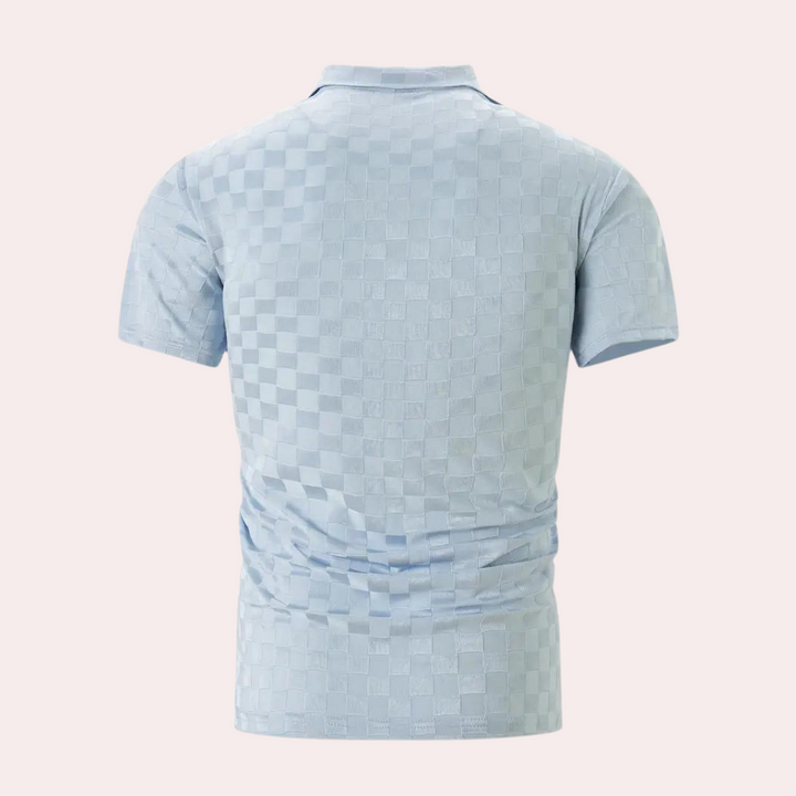 Drune | Slim Fit Karo Poloshirt Für Herren
