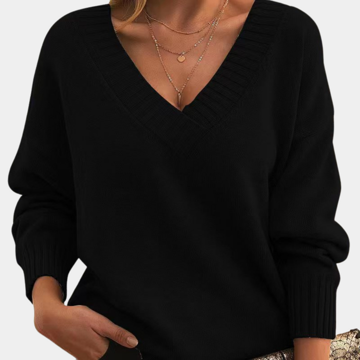 Drune | Damen Pullover mit V-Ausschnitt