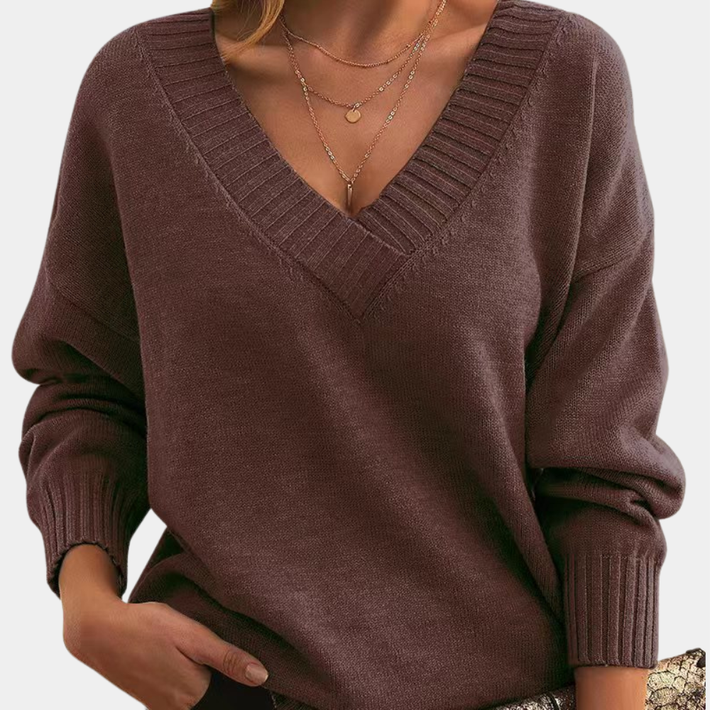 Drune | Damen Pullover mit V-Ausschnitt
