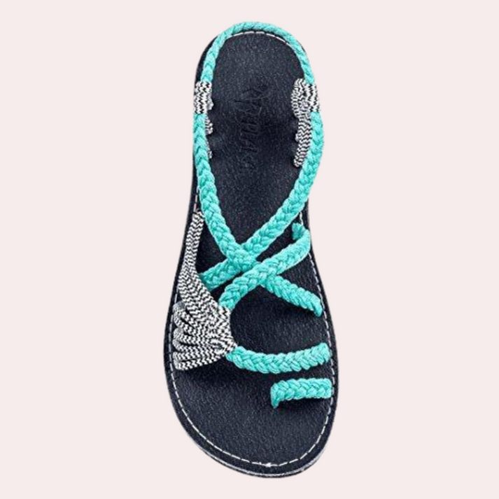 Drune | Leichte Flache Riemchensandalen mit Offenem Zehendesign für Komfort