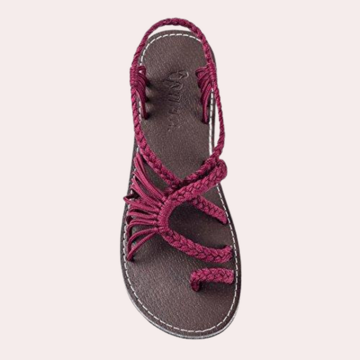 Drune | Leichte Flache Riemchensandalen mit Offenem Zehendesign für Komfort