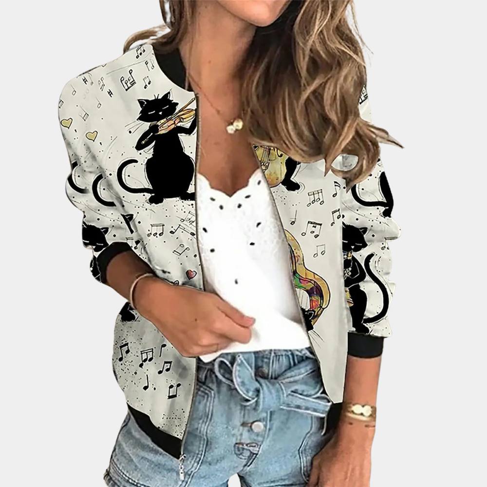 Drune | Herbstjacke mit Druck für Frauen