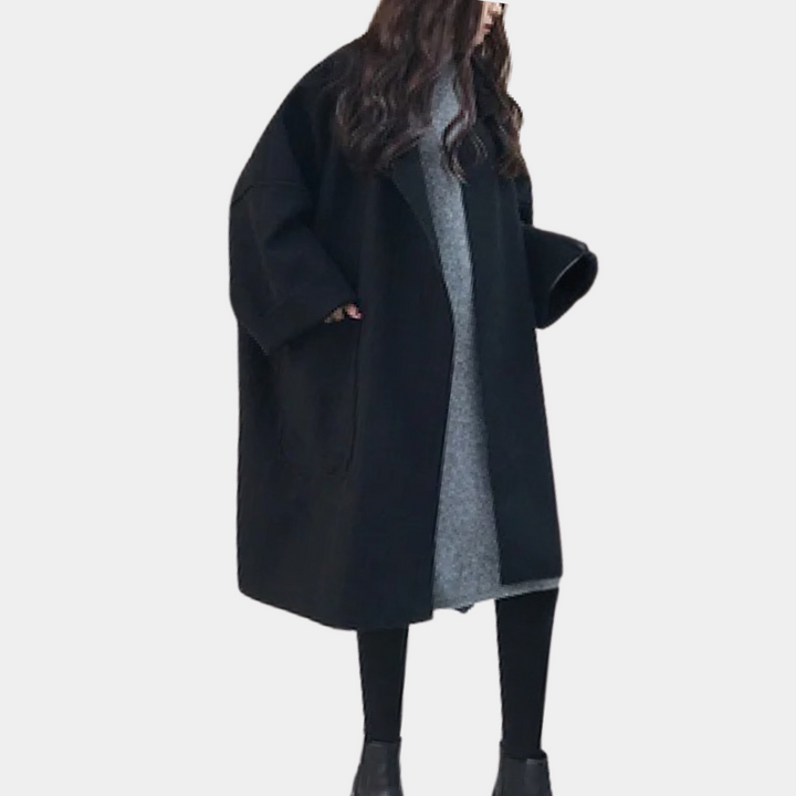 Drune | Oversized Mantel mit Großen Taschen Wolloptik Lässig und Schick