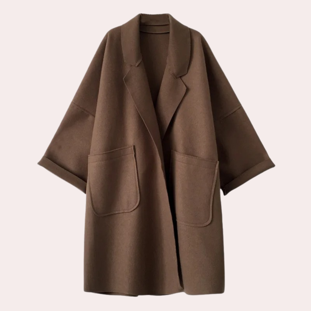 Drune | Oversized Mantel mit Großen Taschen Wolloptik Lässig und Schick
