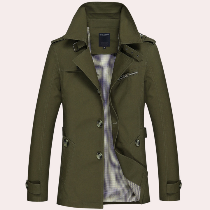 Drune | Herren Stilvoller Trenchcoat - Wasserdicht & Winddicht