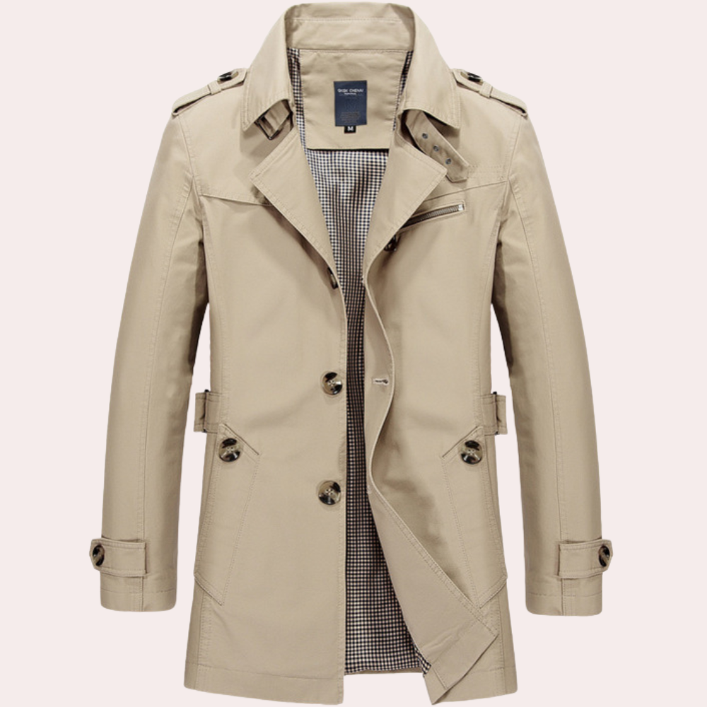 Drune | Herren Stilvoller Trenchcoat - Wasserdicht & Winddicht