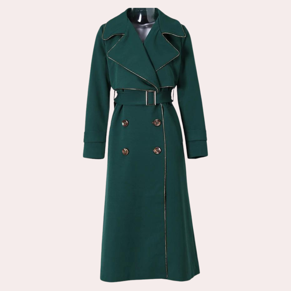 Drune | grüner Trenchcoat - elegante Damenoberbekleidung