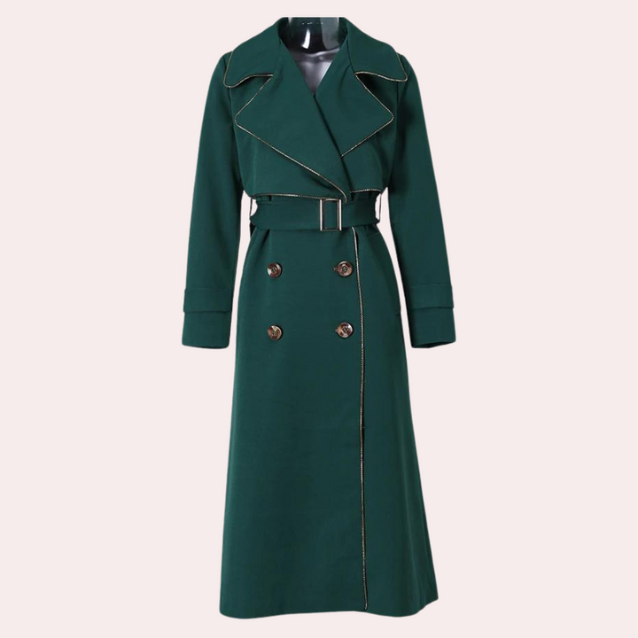 Drune | grüner Trenchcoat - elegante Damenoberbekleidung