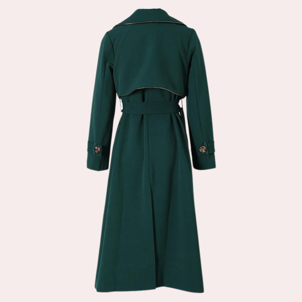Drune | grüner Trenchcoat - elegante Damenoberbekleidung