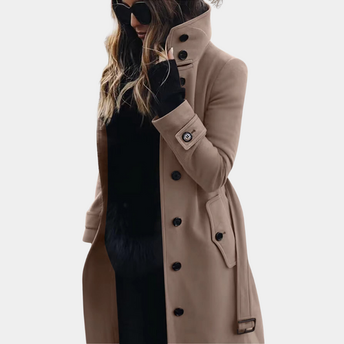 Drune | trenchcoat - klassischer langer Mantel mit Knopfverschluss