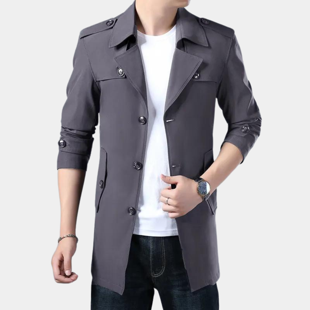 Drune | Eleganter Trenchcoat Für Männer Mit Wärmendem Futter