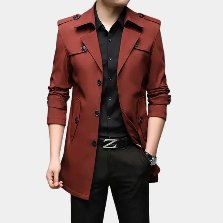 Drune | Eleganter Trenchcoat Für Männer Mit Wärmendem Futter