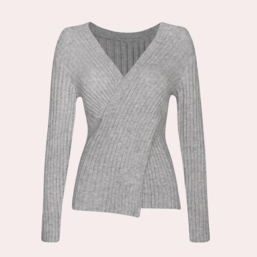Drune | Pullover - Damen Schicker Gestrickter Wickel-Pullover