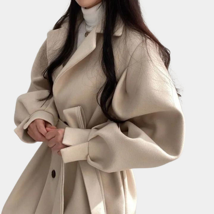 Drune | Wintermantel für Damen mit Puffärmeln und Gürtel