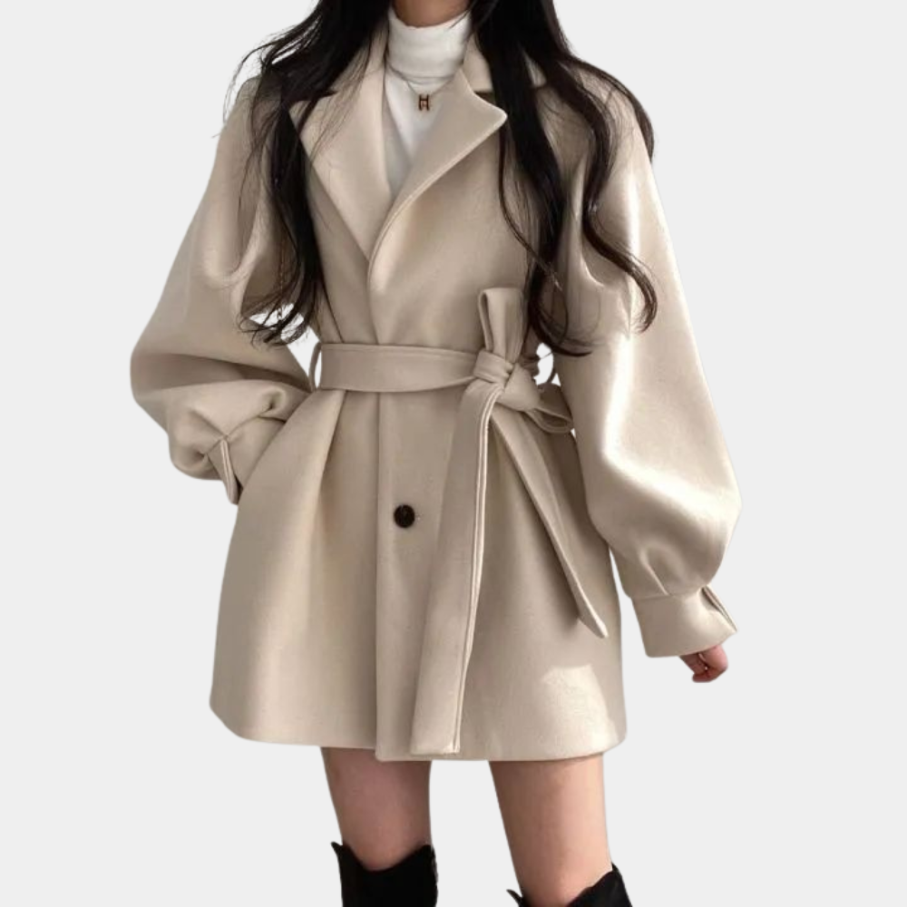 Drune | Wintermantel für Damen mit Puffärmeln und Gürtel