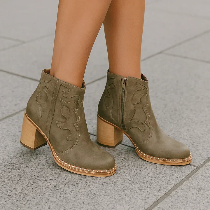 WesternAnkleBoots Aus Veganem Leder Damen Drune