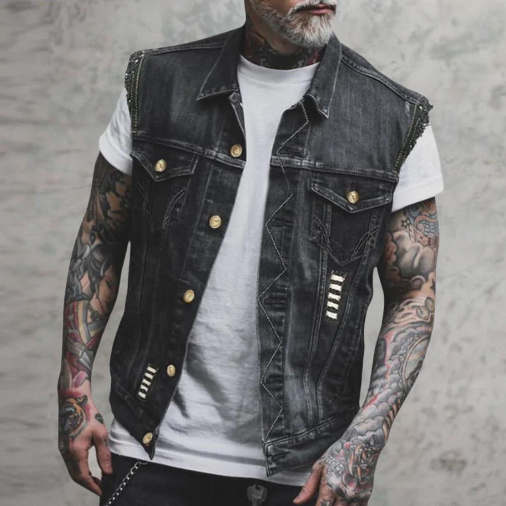 Drune | Retro Denim Weste für Herren